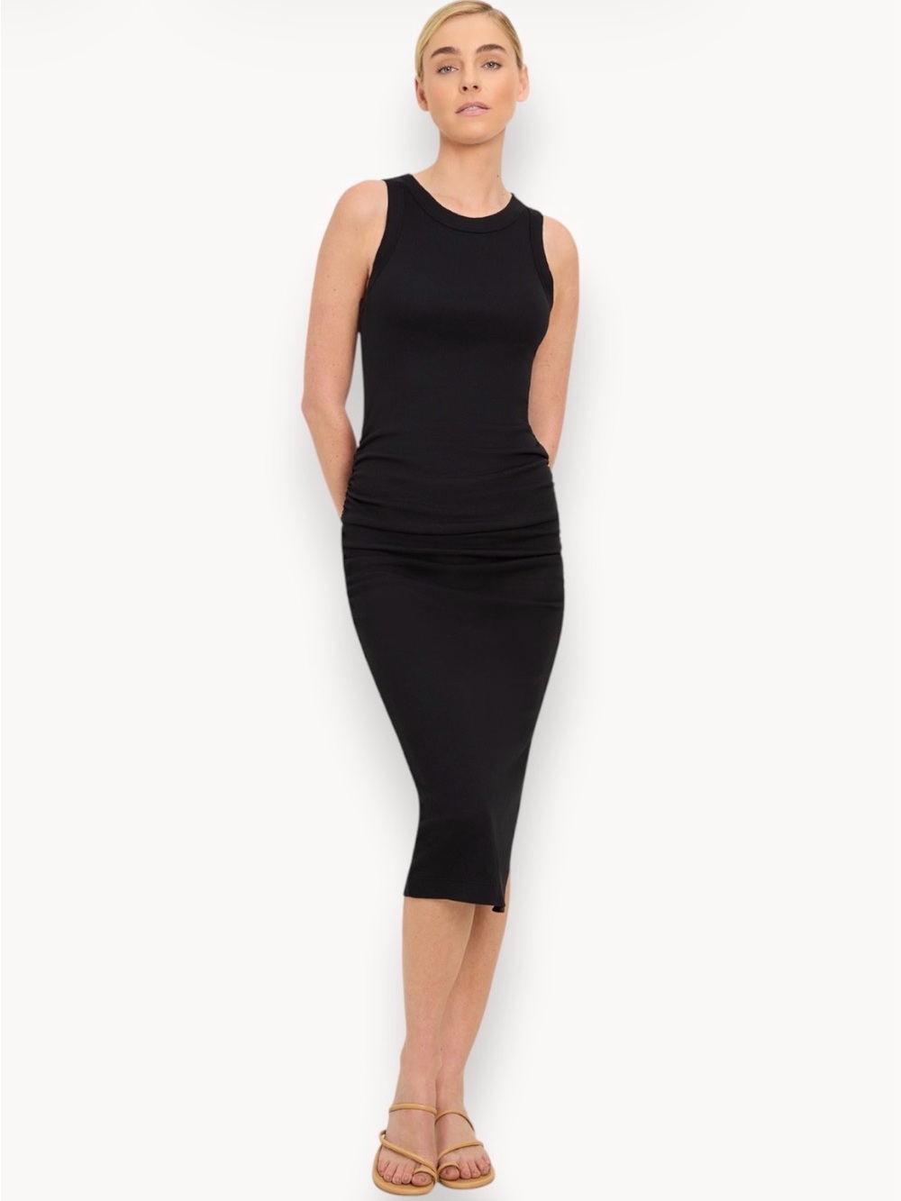 Michael Stars Black Sleeveless Midi Tank Dress
